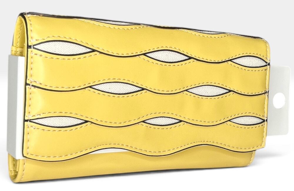 Free Assembly Avery Cut Out Flap Clutch Wallet Yellow Sunset Cream New With Tags